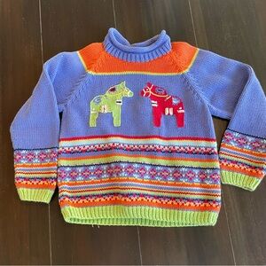 Hanna Andersson Dala Horse Sweater 100% Cotton Tunic Size 5/6